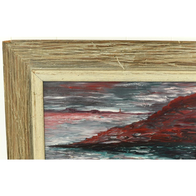 Mid-Century Modern 1950s Mid Century Modern Landscape Seascape Painting For Sale - Image 3 of 9