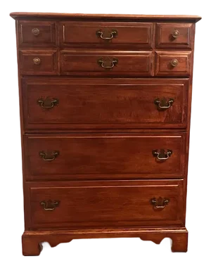 Vintage Sterling House Solid Maple Tall Dresser – Restored Cherry Finish – Original Hardware