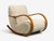 Mid-Century Modern Swedish Modern, Rocking Chair, Elmwood, Beige Shearling, Sweden, 1940s For Sale - Image 3 of 13
