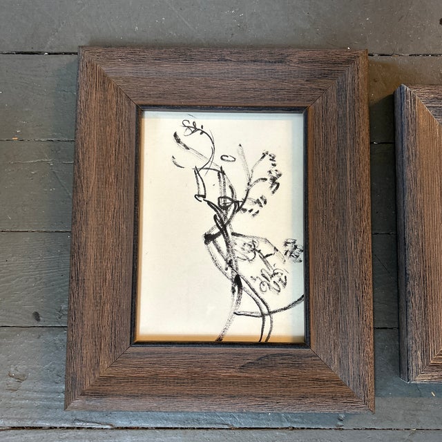 Set of two 1950’s original abstract expressionist figure paintings. Each measure 5.5x7.5 or 9x11 framed. Check out my shop...