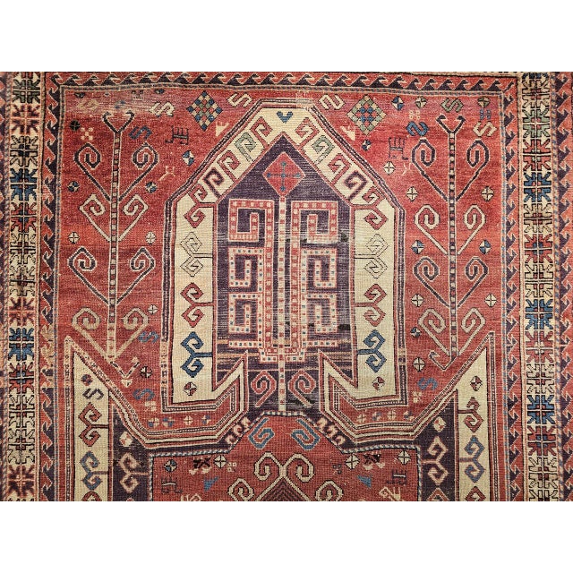 Antique Caucasian Kazak Sevan Area Rug, Handwoven Wool, Geometric Design, 1900s, 6' x 9' For Sale - Image 11 of 17