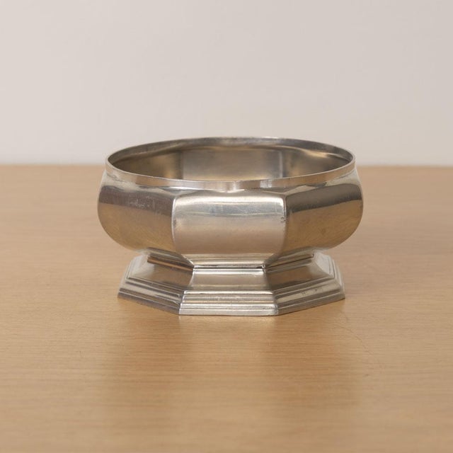 1930s French Art Deco Pewter Octagon Dish For Sale - Image 4 of 10