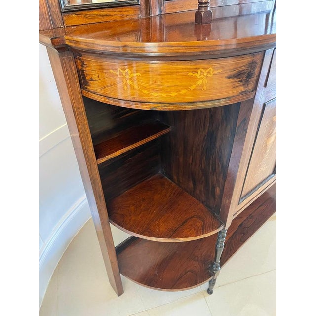 Antique Victorian Inlaid Rosewood Side Cabinet For Sale - Image 9 of 14