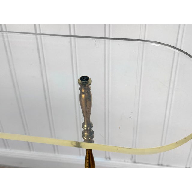 1970s Vintage 1970s Brass & Lucite 4-Tier Etagere Plant Stand For Sale - Image 5 of 9