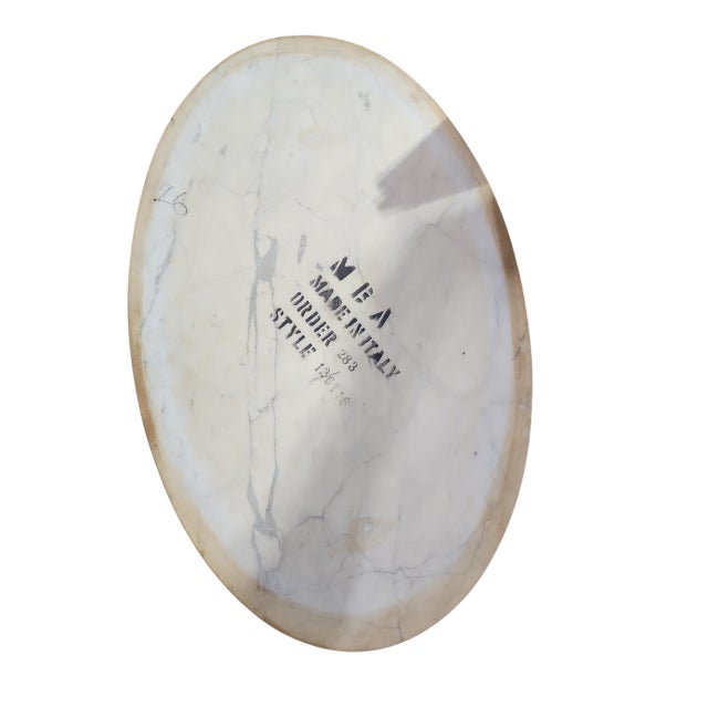 Vintage Kimball Carrara Marble Topped Cherry Table Trio For Sale - Image 12 of 12