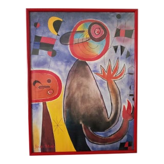 1980s Netherlands Print Poster of Joan Miro Work, Framed For Sale