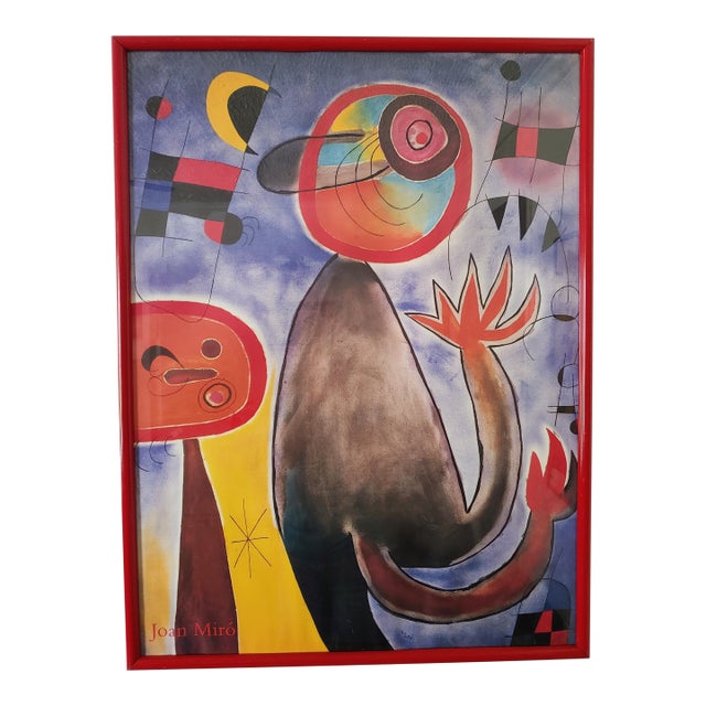1980s Netherlands Print Poster of Joan Miro Work, Framed For Sale
