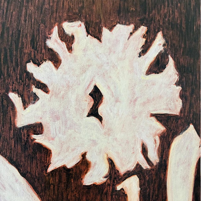 Original Carnation Flower Painting in Gold Bamboo Frame, Oil on Canvas, 11" X 14" by Tatiana Duperault For Sale - Image 4 of 4