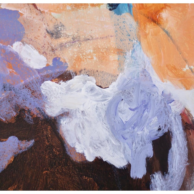This piece showcases a dynamic interplay of color, moving from cool lavender tones to a warm, inviting orange. Created on...