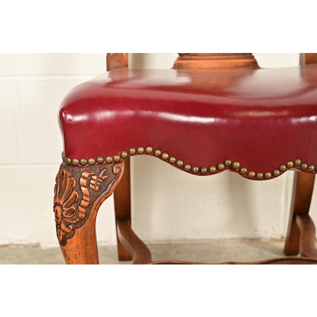 Brown Berkey & Gay Antique Georgian Burled Walnut Dining Chairs, Set of Four For Sale - Image 8 of 12