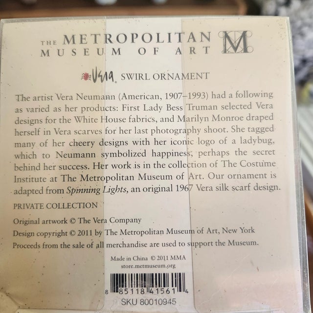 Vintage Vera Neumann/Metropolitan Museum of Art Christmas Ornaments-Set of 5 For Sale In Los Angeles - Image 6 of 10