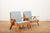 Armchairs with Wooden Frame and Seat and Back in Fabric, Set of 2 For Sale - Image 6 of 12
