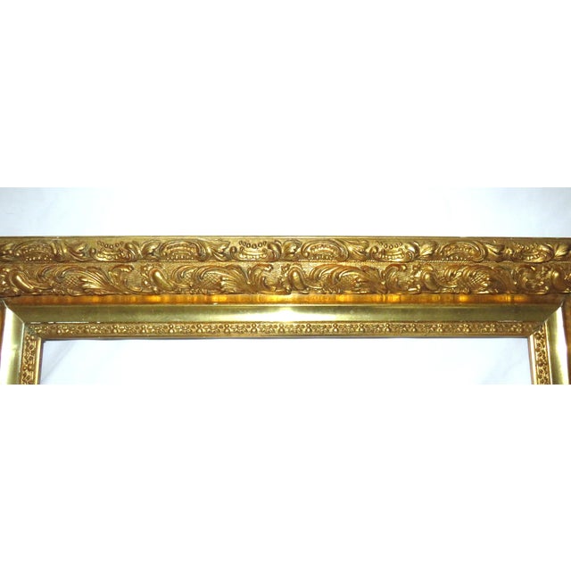 Early 20th Century Antique Gilt Wood & Gesso Picture Frame for Portrait Painting or Mirror 20" X 28" Opening For Sale - Image 5 of 7