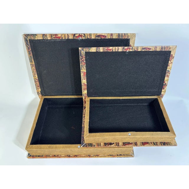 2020s 2020s Vintage Decorative Faux Leather Book Boxes, Juvale's Antique Stackable Book Storage in Map Design - 2 Pieces For Sale - Image 5 of 6
