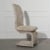 Cream 90s Milo Baughman for Carson's Textured Palm Cantilever Rolling Swivel Dining Chairs - Set of 6 For Sale - Image 8 of 12