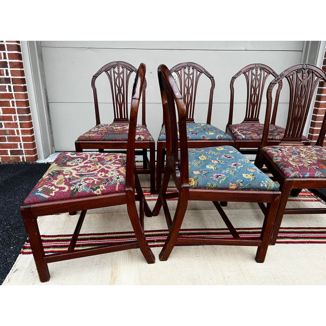 Circa 1790s English George III Carved Mahogany Hepplewhite Dining Chairs- Set of 6 For Sale - Image 11 of 13