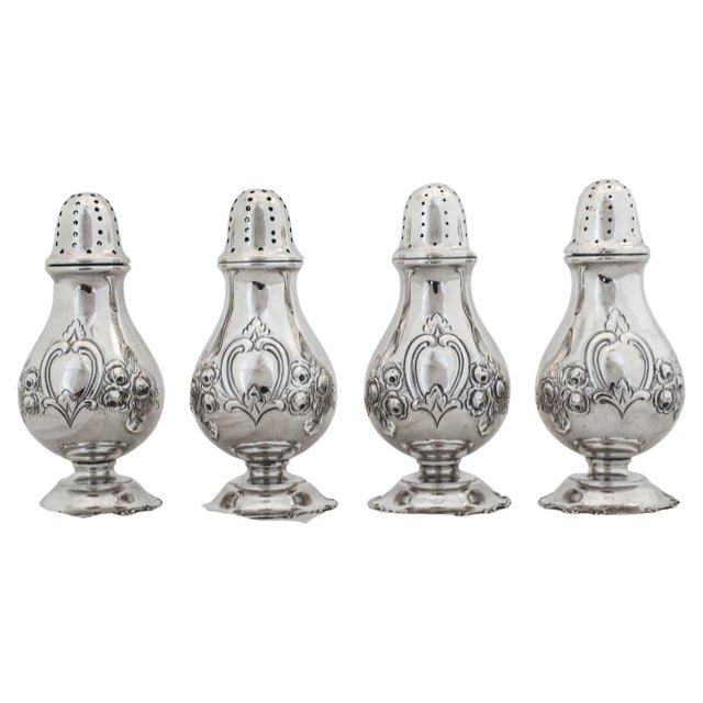 Metal Sterling Salt Shakers - Set of 4 For Sale - Image 7 of 7