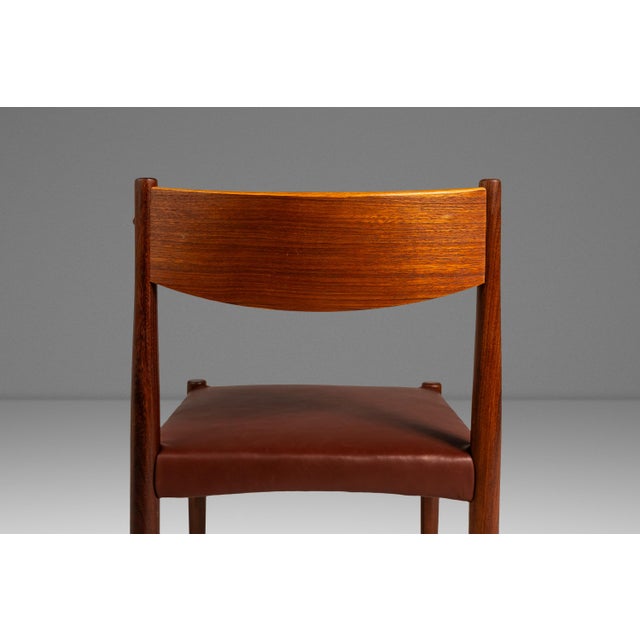 Wood Mid-Century Danish Modern Side / Dining Chair in Teak & Leather Attributed to Poul Volther for Frem Røjle, Denmark, C. 1970s For Sale - Image 7 of 18