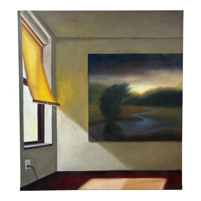 'Interior With Landscape' by James Shilaimon, 2006, Oil Painting on Canvas For Sale
