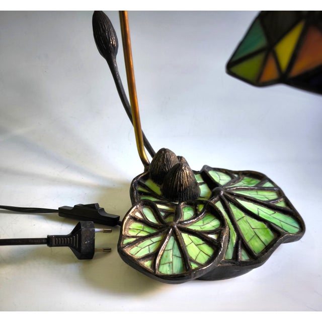 1970s Art Nouveau “Lotus Flower” Table Lamp For Sale - Image 12 of 14