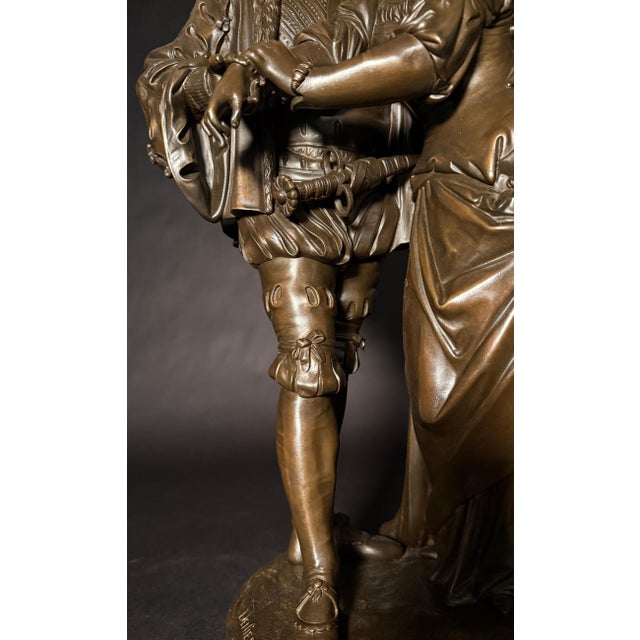 Late 19th Century Antique French Bronze Sculpture Of Faust And Marguerite, By Guillaume Denièr For Sale In New York - Image 6 of 10