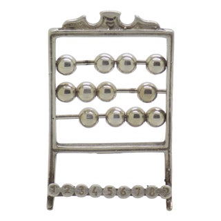 Vintage Italian Handmade Silver Abacus Figurine, 1970s For Sale