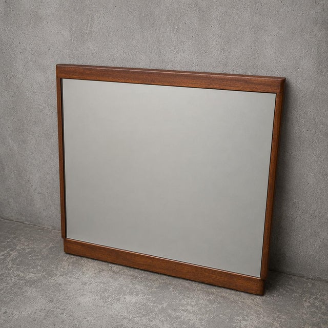 Mid-Century Modern Danish Style Teak Square Mirror, 1960s For Sale - Image 10 of 10