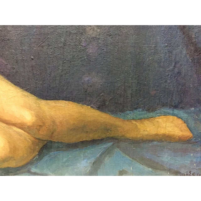 1970s Oil Painting Portrait of a Naked Girl Dorofeev Alexander Ivanovich For Sale - Image 4 of 9