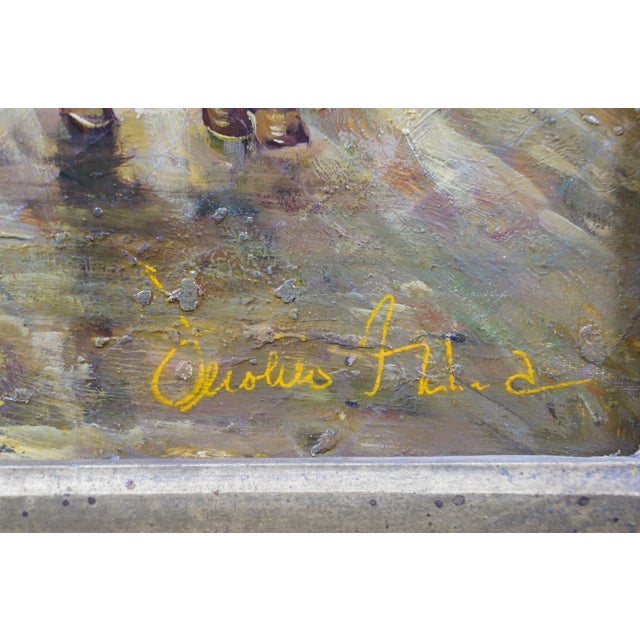 Wood Late 20th Century Homewards After John Sanderson-Wells British Equestrian Riding Oil Painting 25" For Sale - Image 7 of 11