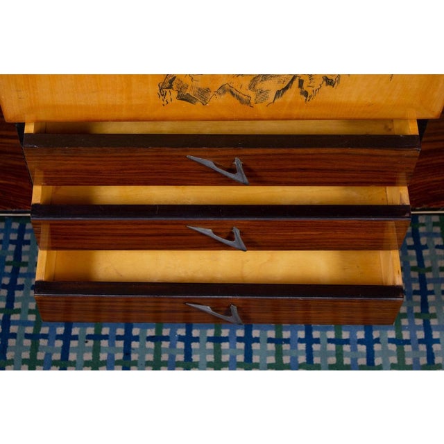 Brown Mid-Century MultiFunctional Bar Cabinet, 1950s For Sale - Image 8 of 15