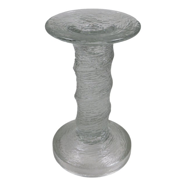 Mid-Century Modern Finnish Ice Glass Candleholder by Tapio Wirkkala for Iittala, 1969 For Sale