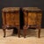 Pair of Italian bedside tables from the mid-20th century. Curved furniture in walnut, burl and beech wood of beautiful...