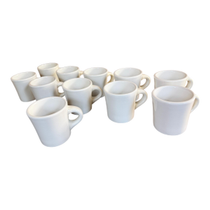 Vintage Buffalo China Restaurant Ware White Coffee Mugs/Cups – Set of 11