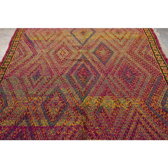 1950s Vintage Moroccan Berber Wool Rug With Geometric Design by Rug & Kilim, 1950-1959 For Sale - Image 5 of 8