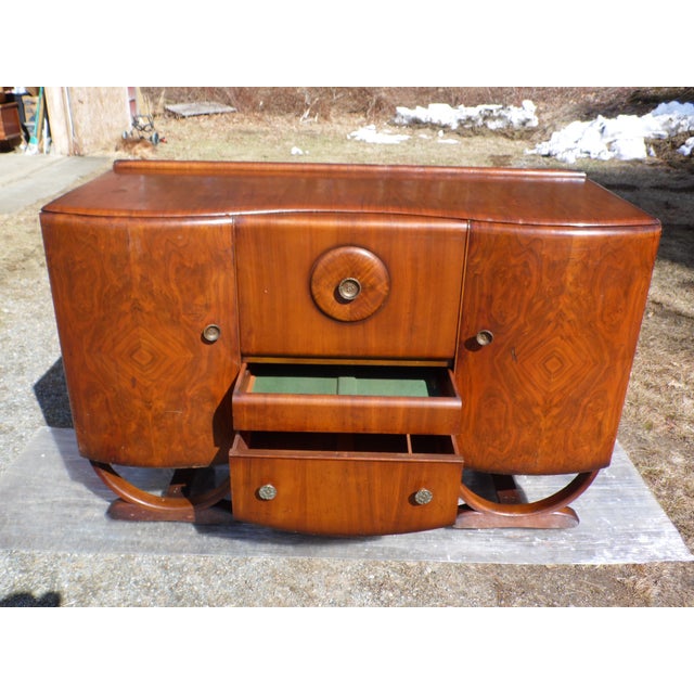 Antique English Art Deco Beautility Cocktail Sideboard Liquor Bar