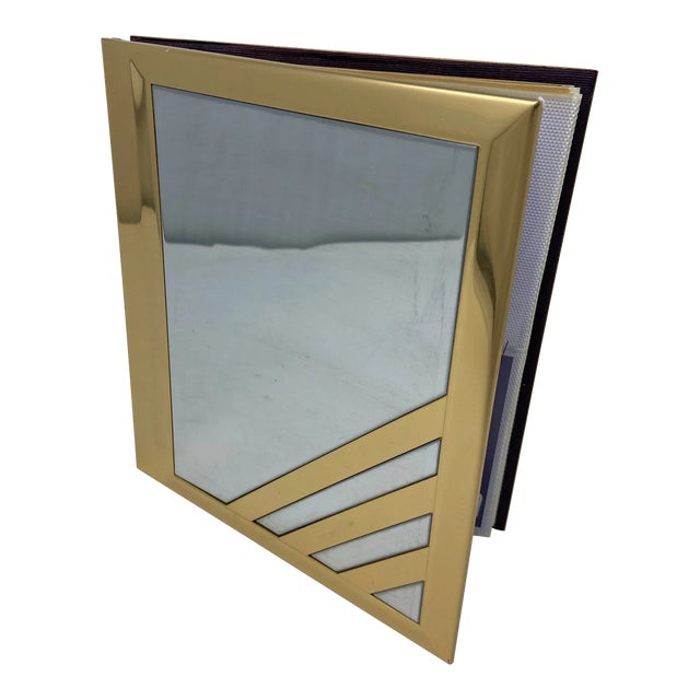 Postmodern Melannco Int’l LTD Chrome and Brass Picture Album For Sale