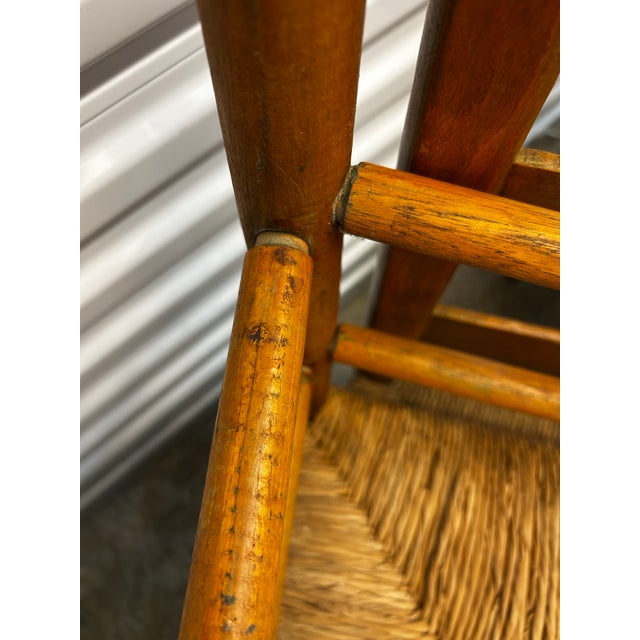Set of Four Antique Wooden Ladder Back Chairs For Sale - Image 9 of 12