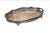 For your consideration . . . A fabulous substantial ornate hand chased oval serving tray with integrated side handles....