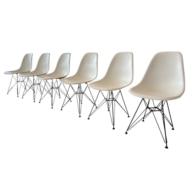 Early 21st Century White DSR Chairs by Charles & Ray Eames for Vitra, 2012, Set of 6 For Sale - Image 5 of 13