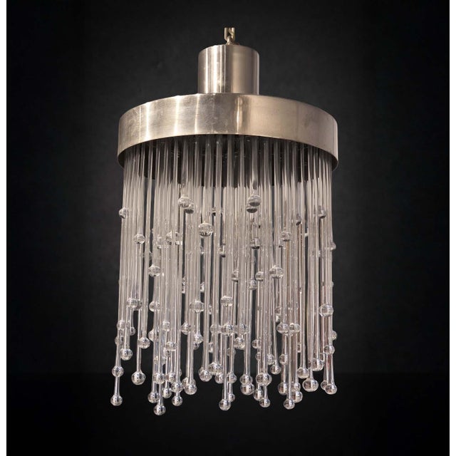 Crystal Drum Chandelier from Maison Baccarat, 1970s For Sale - Image 6 of 8
