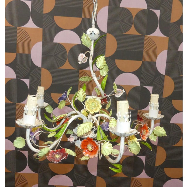 Metal Vintage Chandelier in Metal, 1970s For Sale - Image 7 of 12