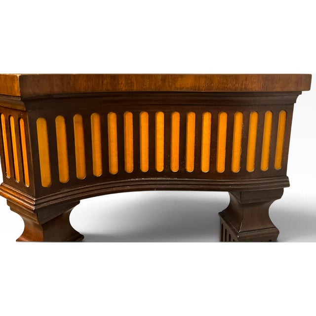 Henkel-Harris Virginia Galleries Federal Inlaid Flame Mahogany Hepplewhite Console Sofa Table For Sale - Image 16 of 18