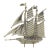 Vintage Italian Handmade Genuine Silver Large Sailing Ship Detailed Figurine For Sale
