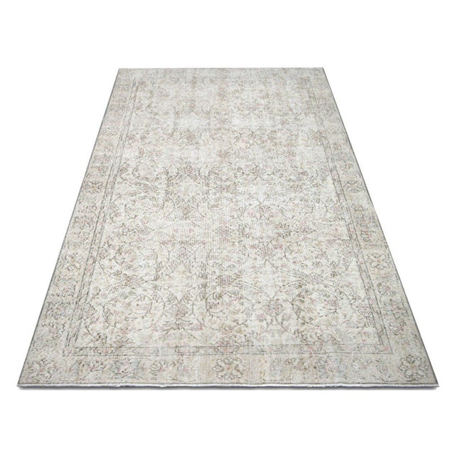 1960s Turkish Oushak Rug For Sale In Los Angeles - Image 6 of 6