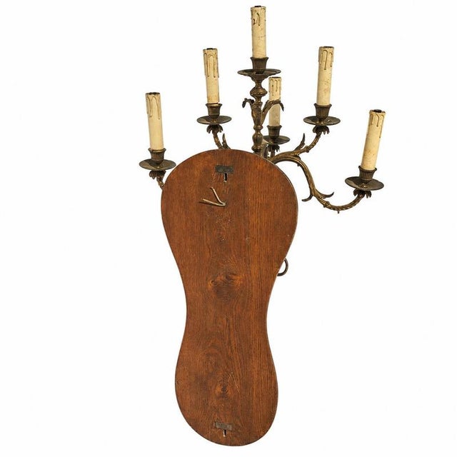 19th Century Wooden and Gilded Bronze Wall Sconces, Set of 2 For Sale - Image 6 of 9