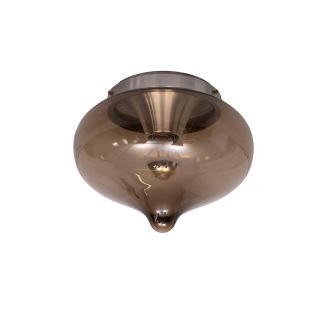 Smoked Glass Drop Ceiling Lights from Dijkstra Lamps, 1970s, Set of 3 For Sale - Image 6 of 18