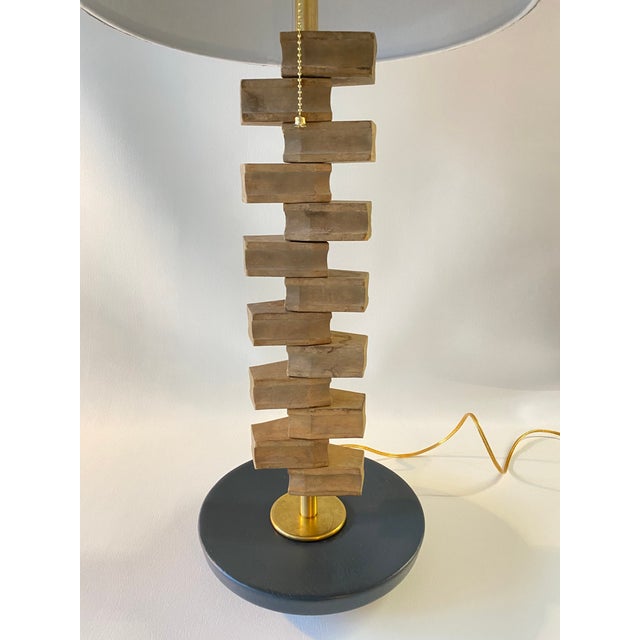 Sand Mid 20th Century Coastal Lighting Made From Vintage Wooden Ship Ladder For Sale - Image 8 of 9