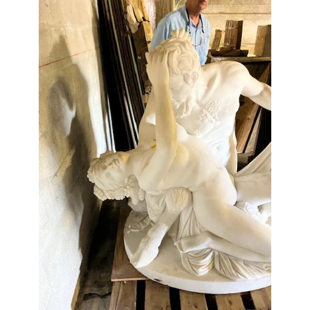 1920s Large Man & Lady Nude Marble Sculpture For Sale - Image 5 of 5