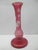 Mary Gregory Czech Red Glass Painted Enamel Boy With Bird Skinny Bud Vase For Sale In Portland, OR - Image 6 of 10