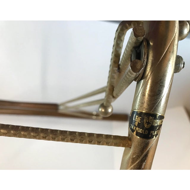 Mid Century Lee Rowan 24k Plated and Teak Valet For Sale - Image 12 of 13